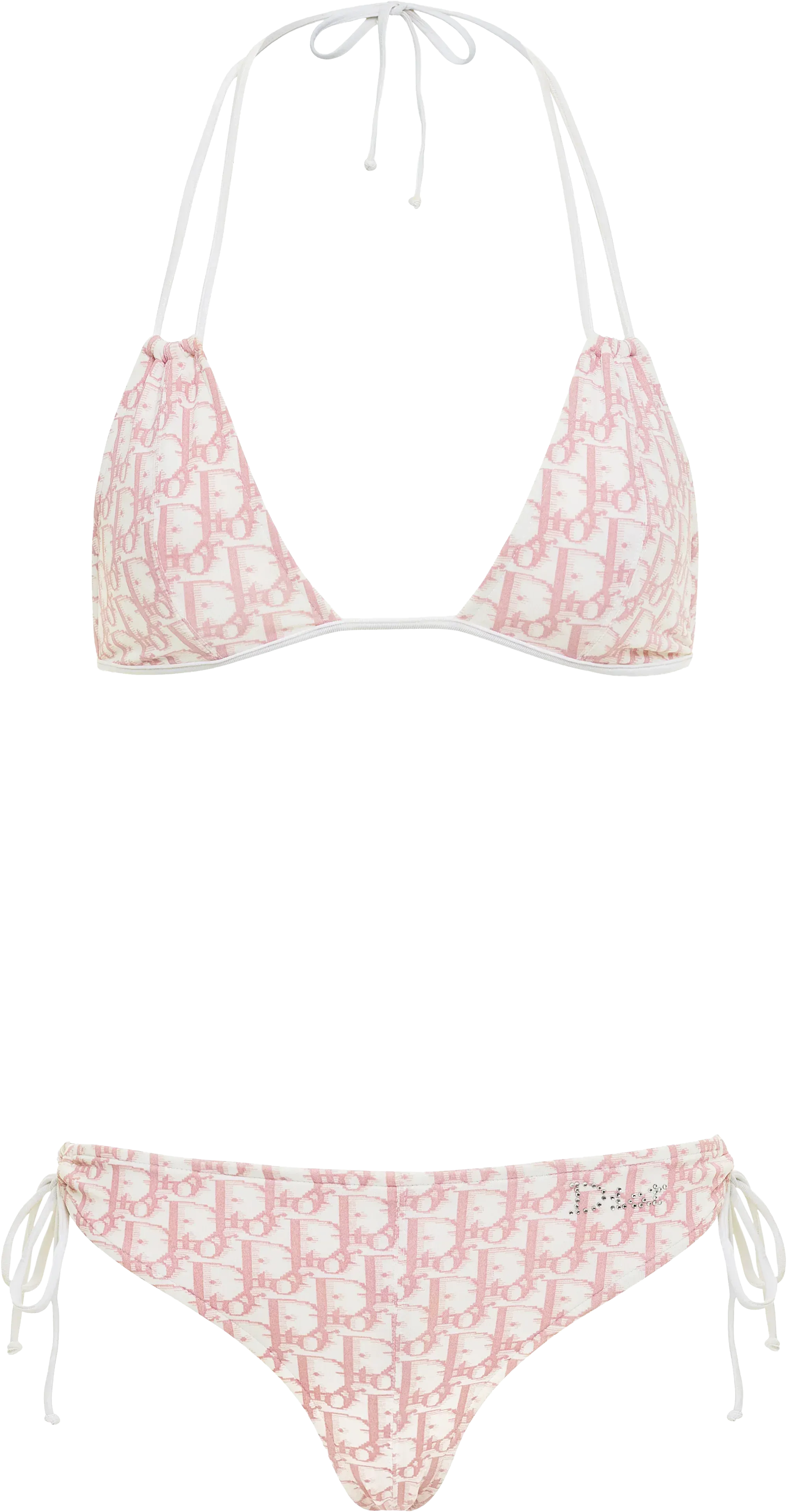 Christian Dior Double Strap Pink Diorissimo Monogram Two-Piece Swimsuit