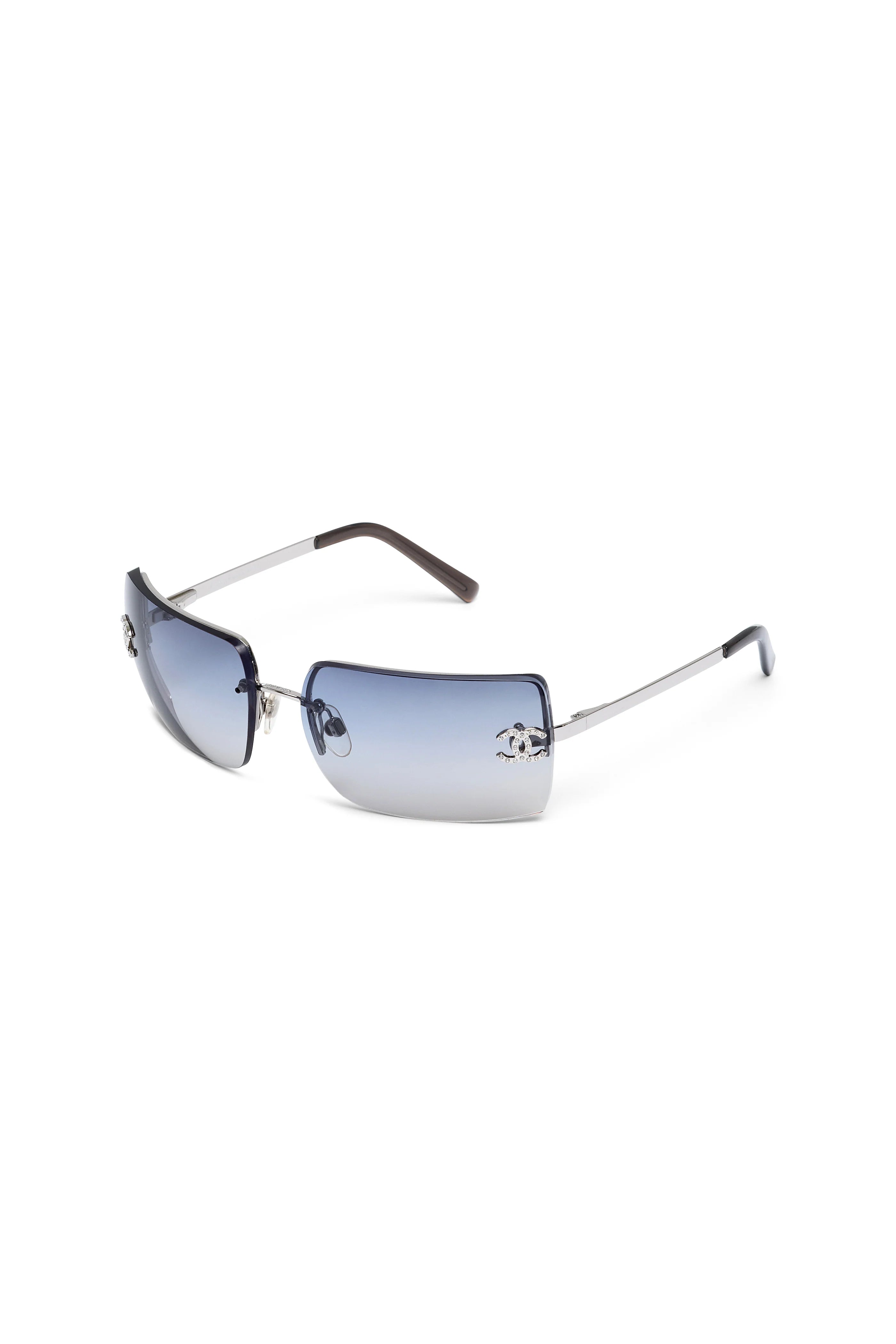 Chanel Interlocking "CC" Crystal Logo Sunglasses