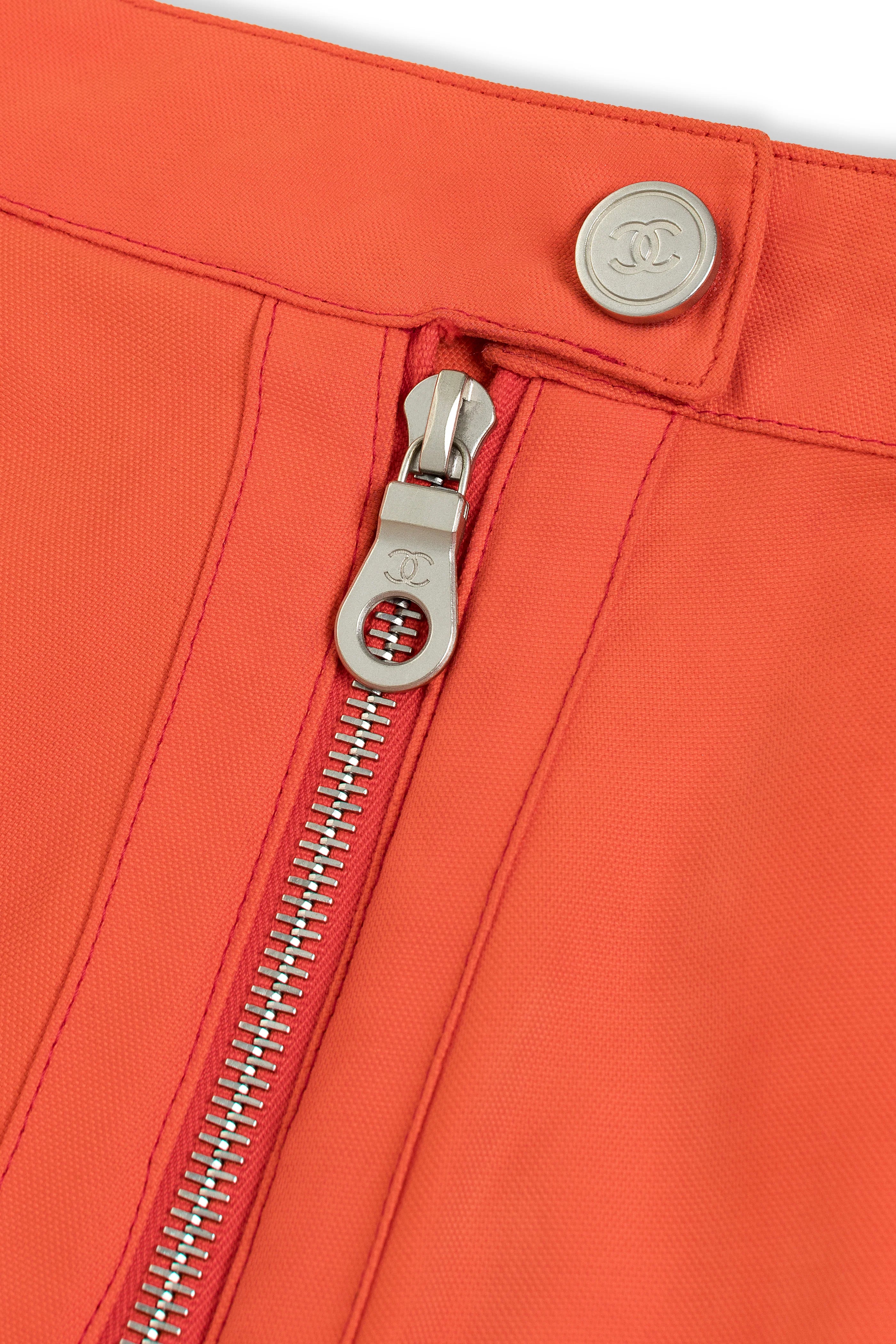 Chanel Orange "CC" Logo Sport Collection Skirt