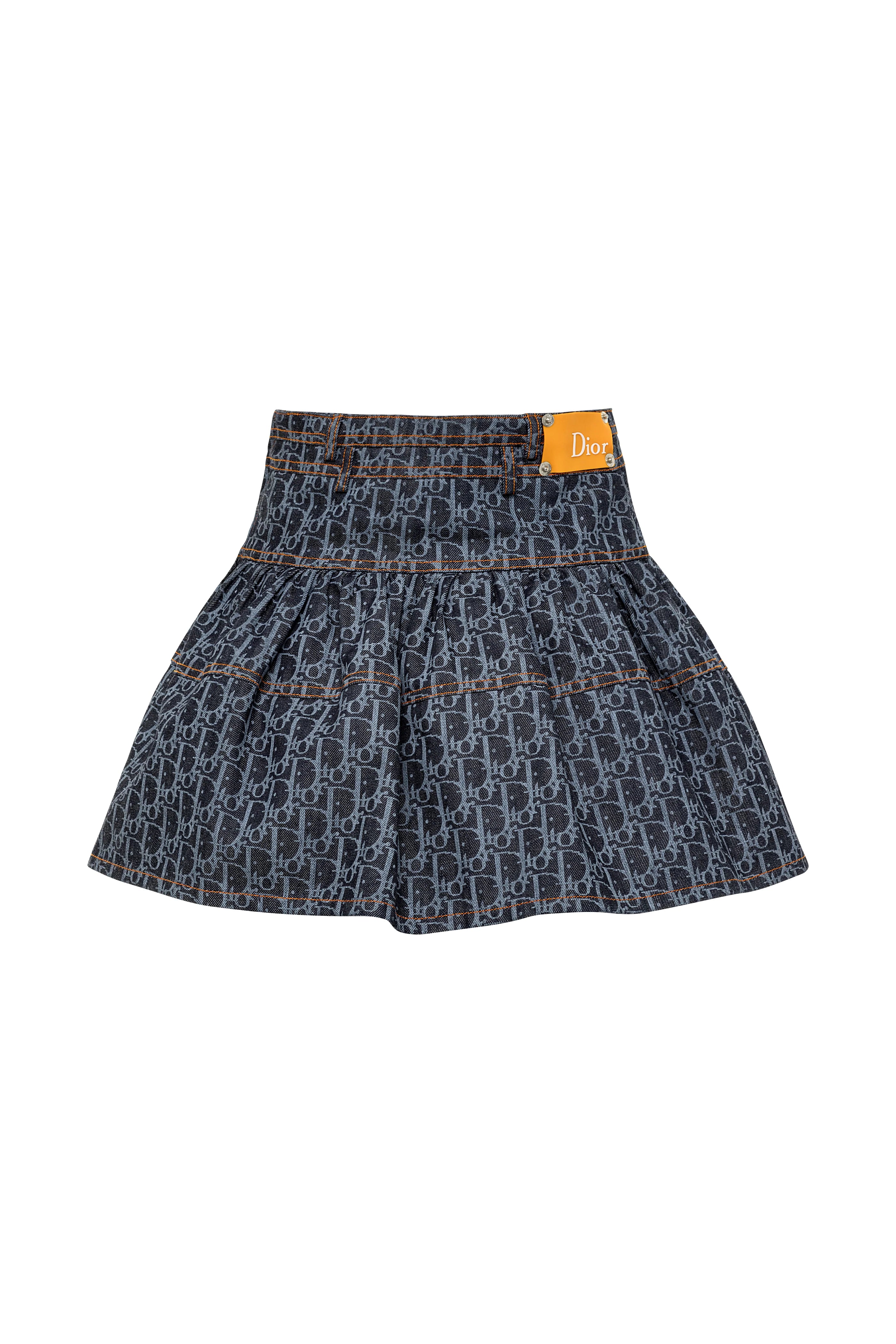 Christian Dior 'Remove Before Flight' Denim Skirt