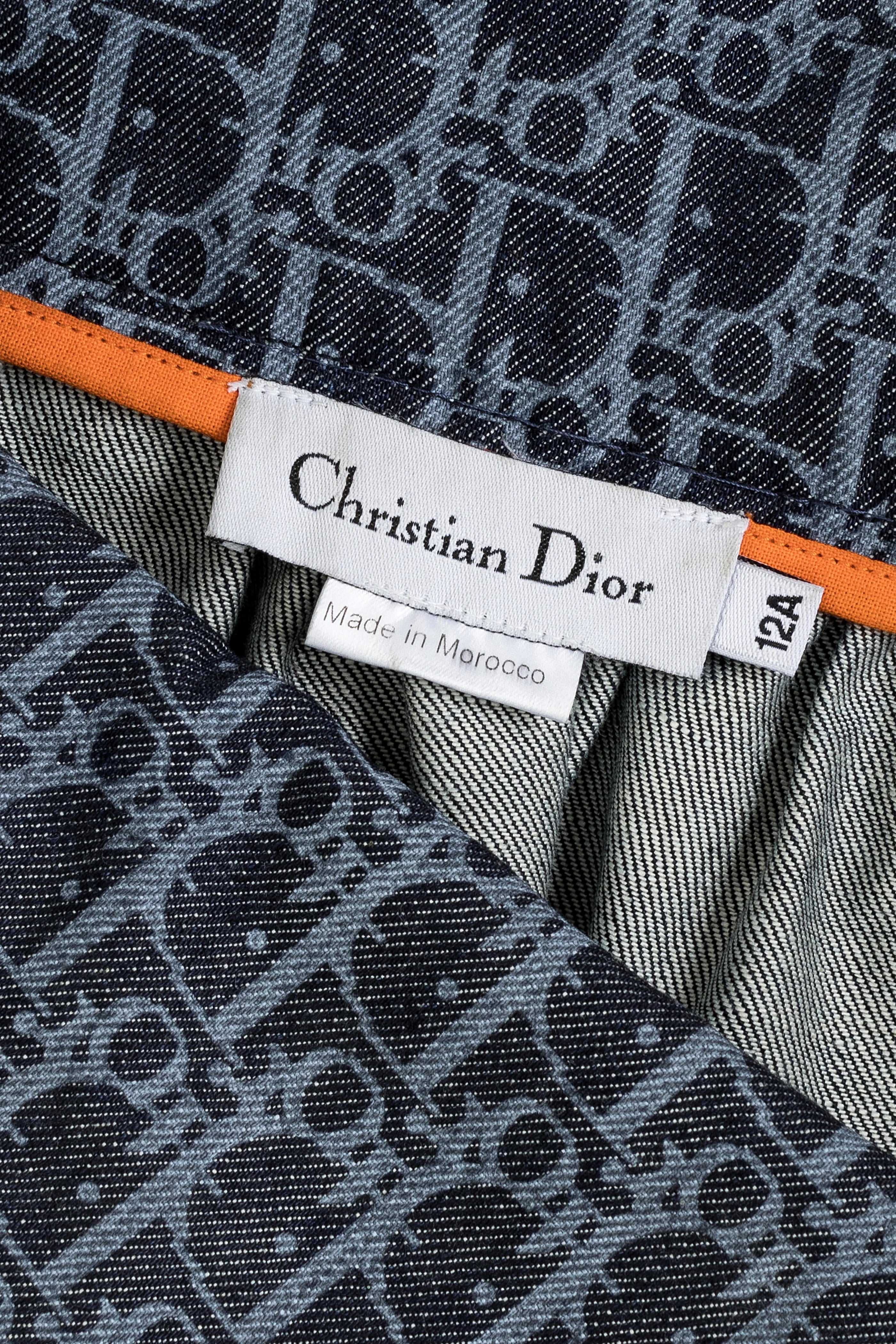 Christian Dior 'Remove Before Flight' Denim Skirt
