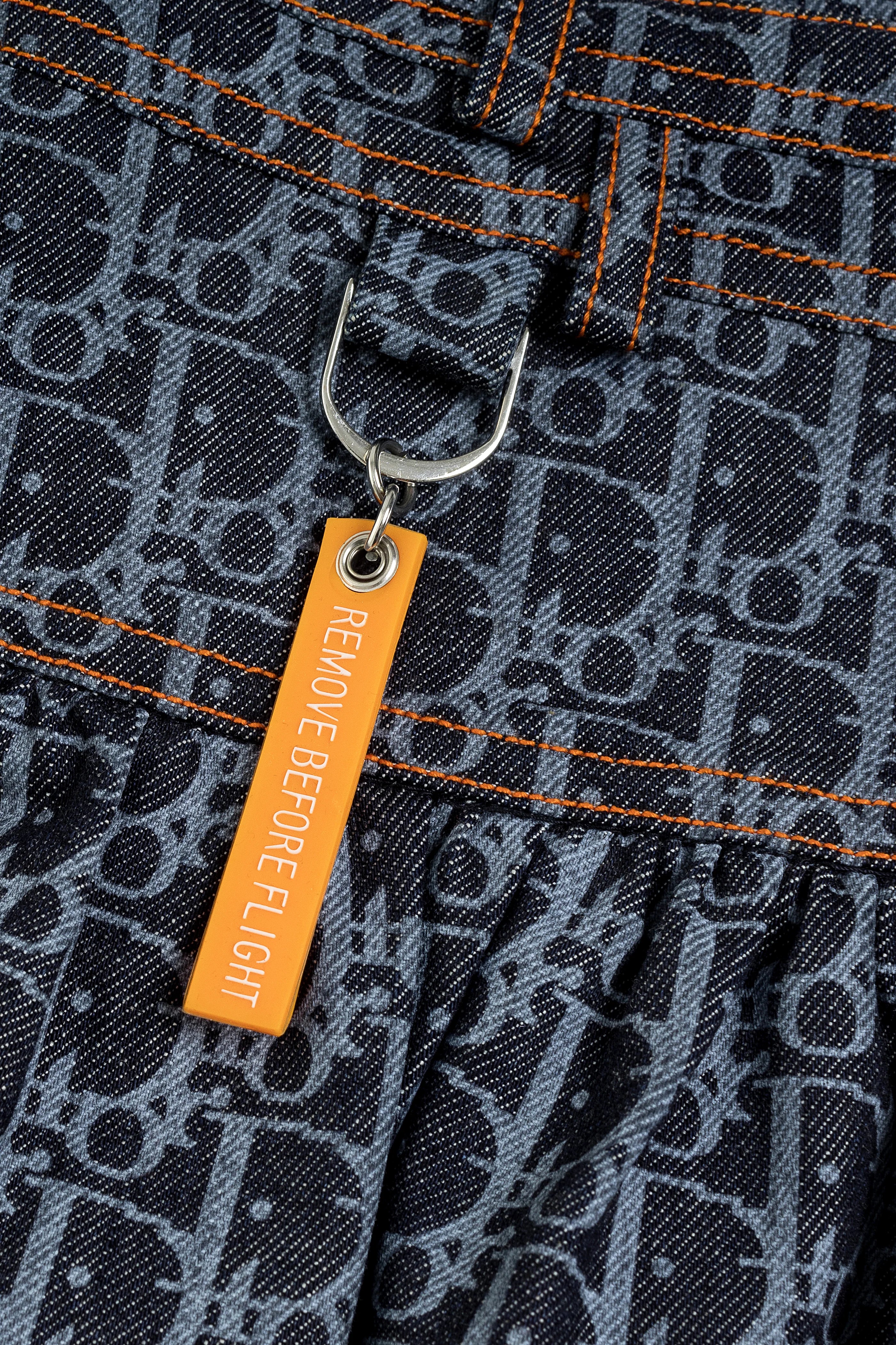 Christian Dior 'Remove Before Flight' Denim Skirt