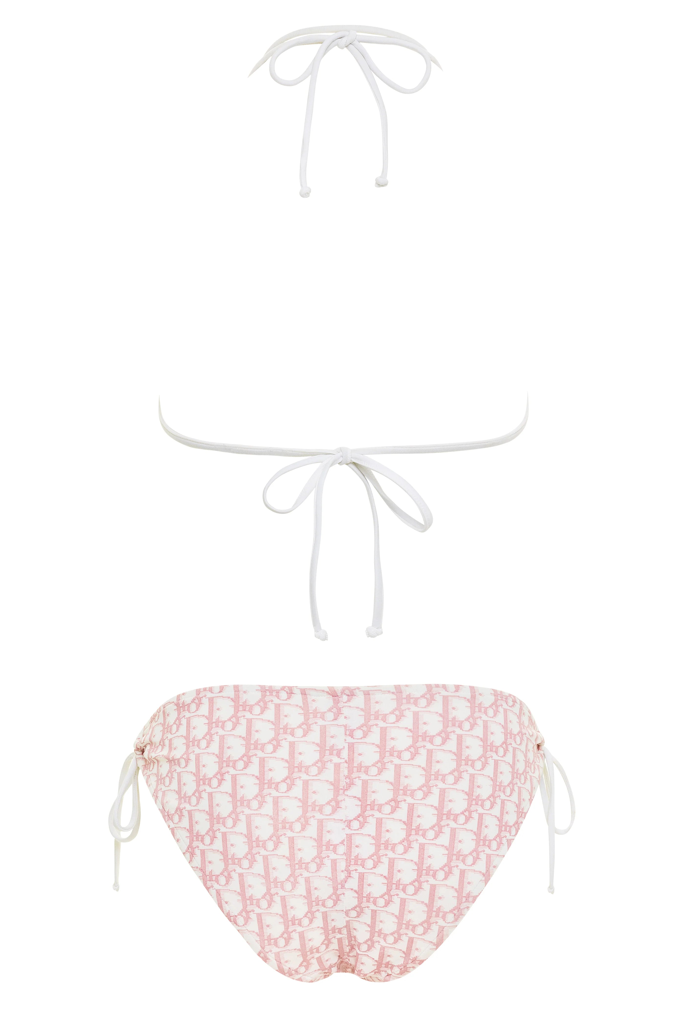 Christian Dior Double Strap Pink Diorissimo Monogram Two-Piece Swimsuit