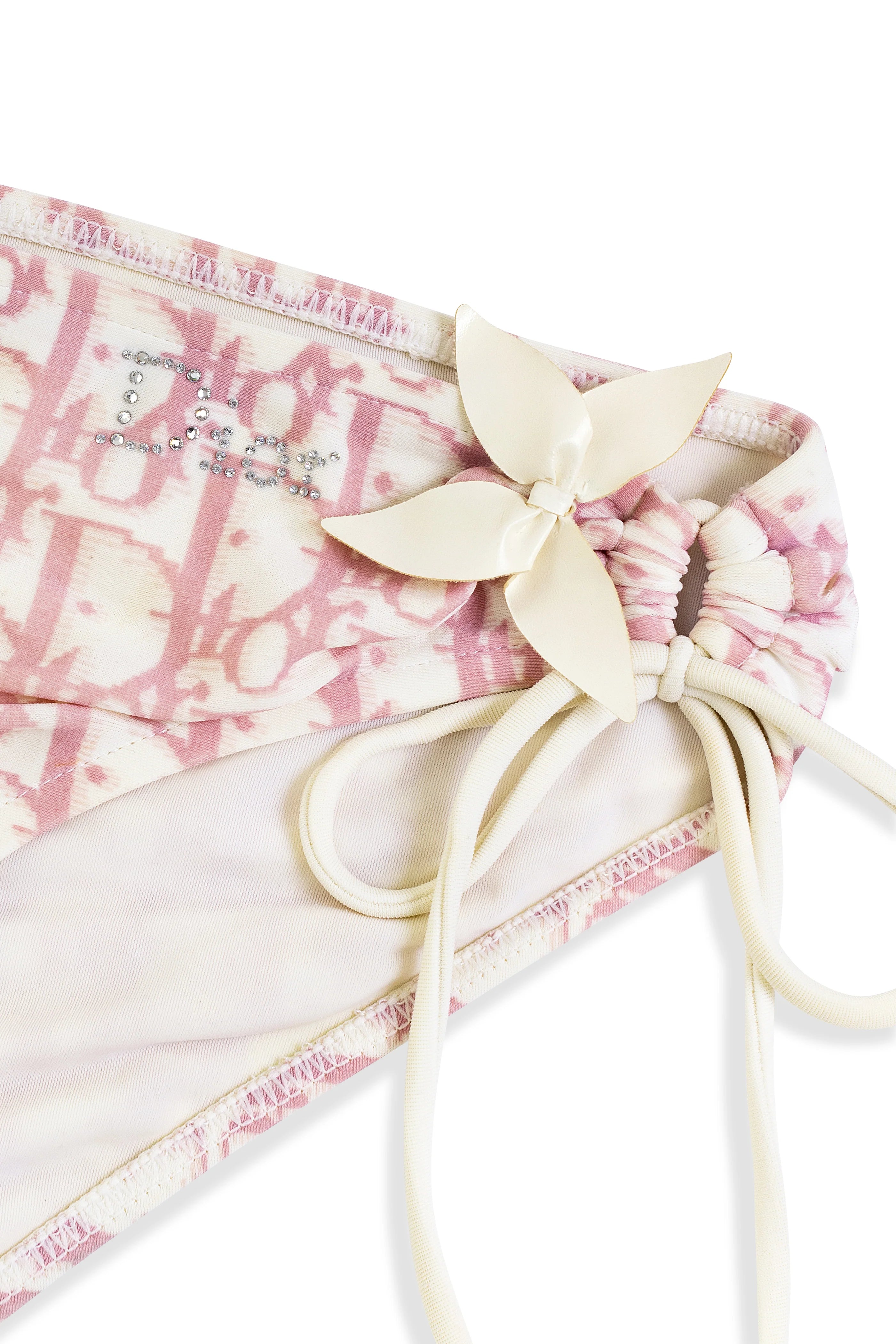 Christian Dior Pink Diorissimo Monogram Two-Piece Swimsuit w/Flower Accent