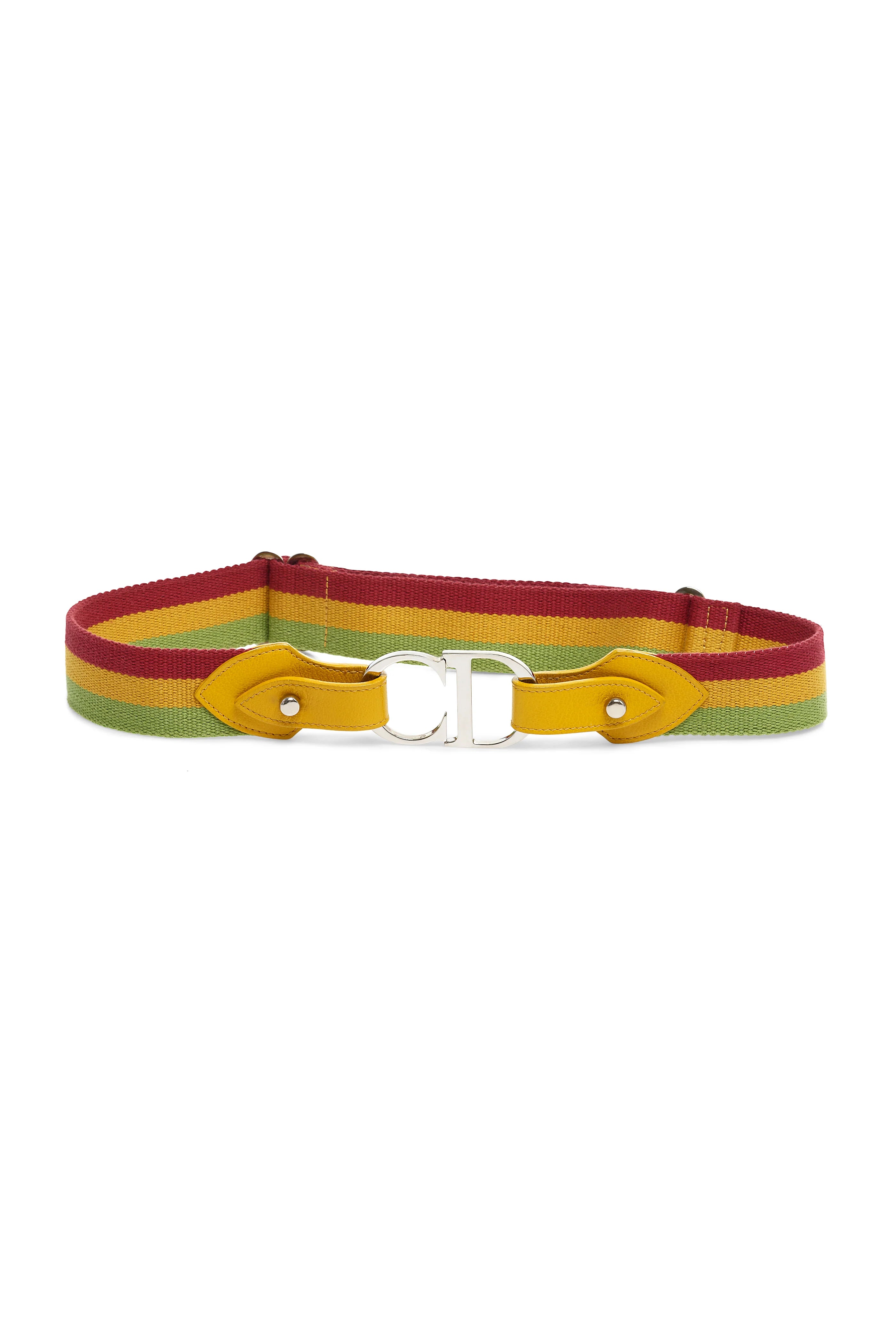 Christian Dior Rasta "CD" Logo Belt