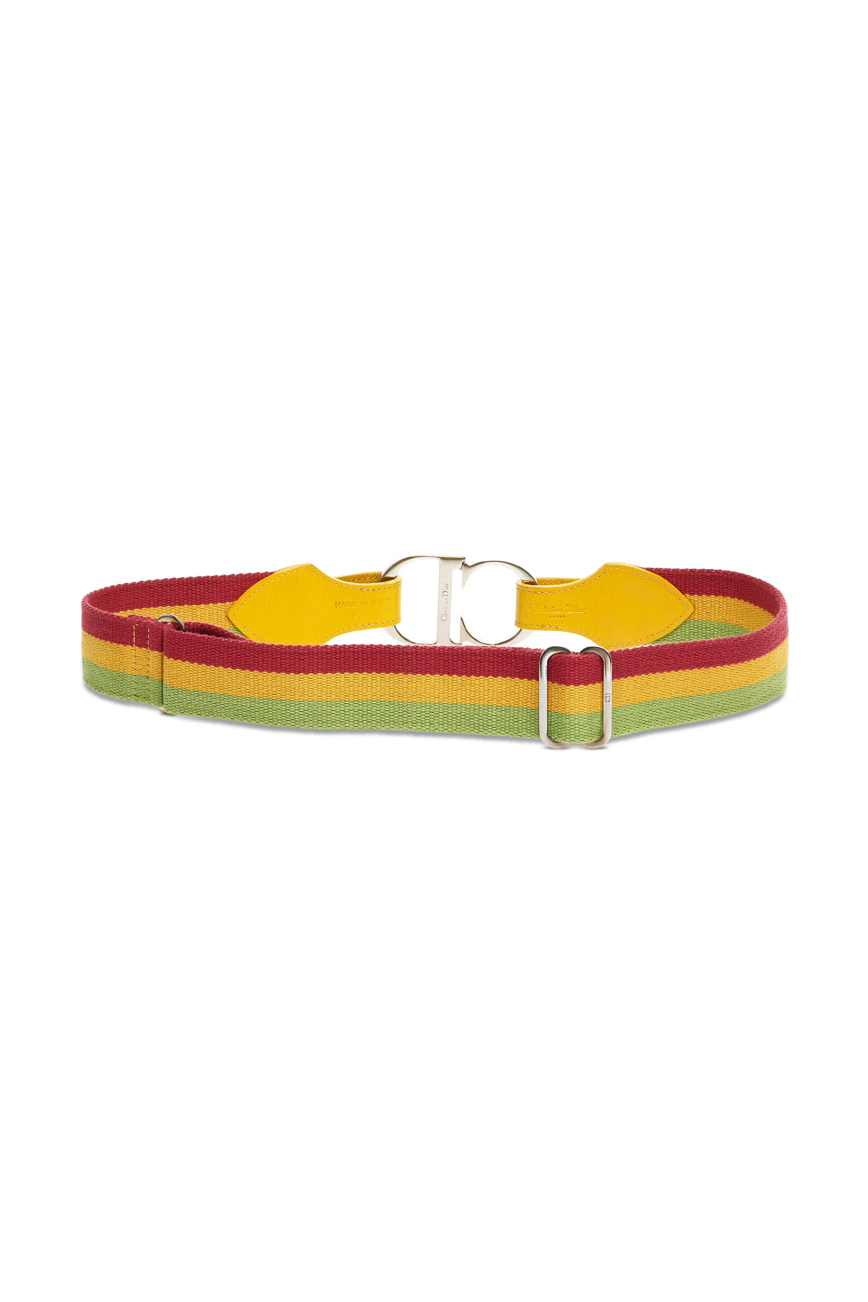 Christian Dior Rasta "CD" Logo Belt