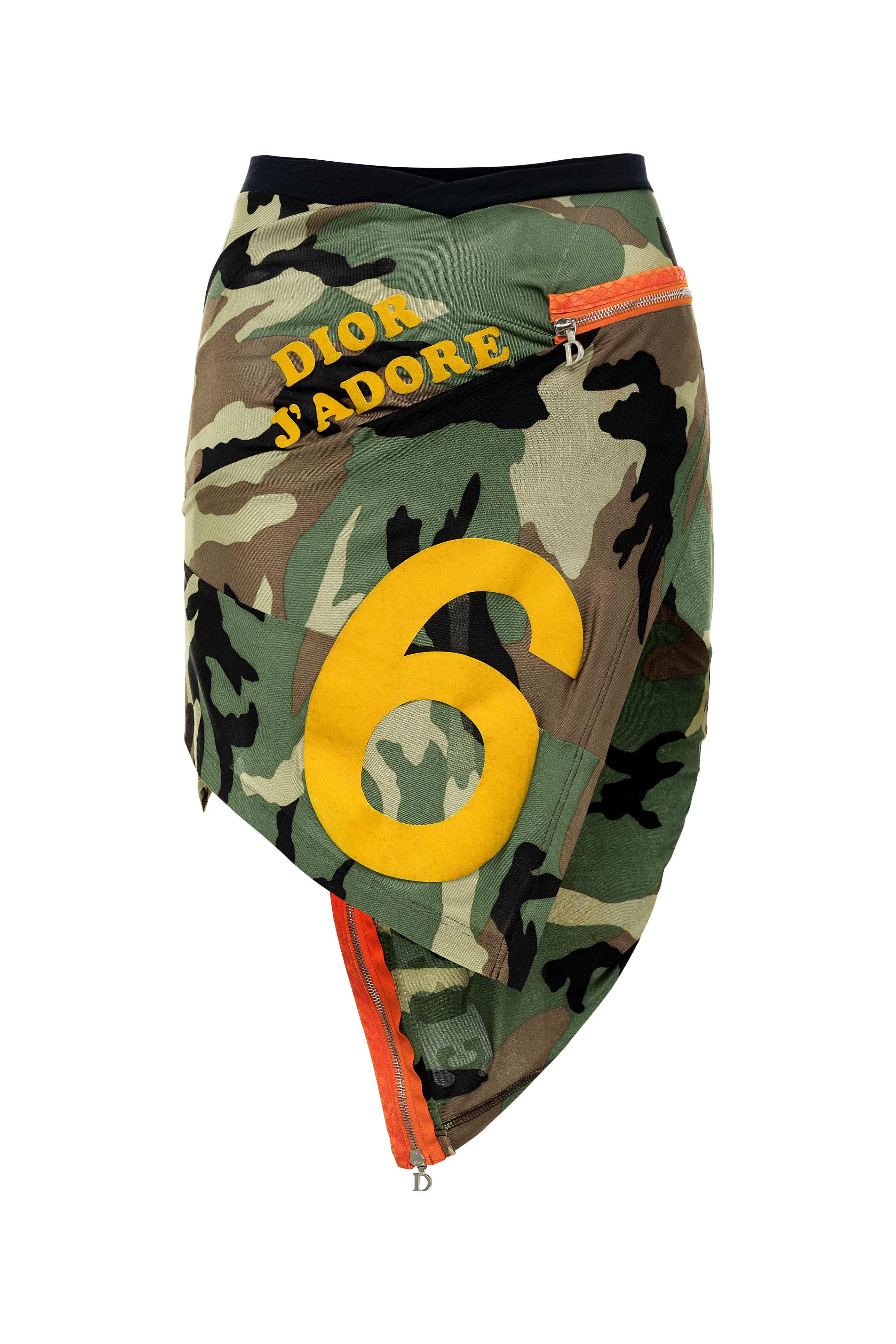 Christian Dior 'J'Adore Dior' Camouflage Silk Skirt
