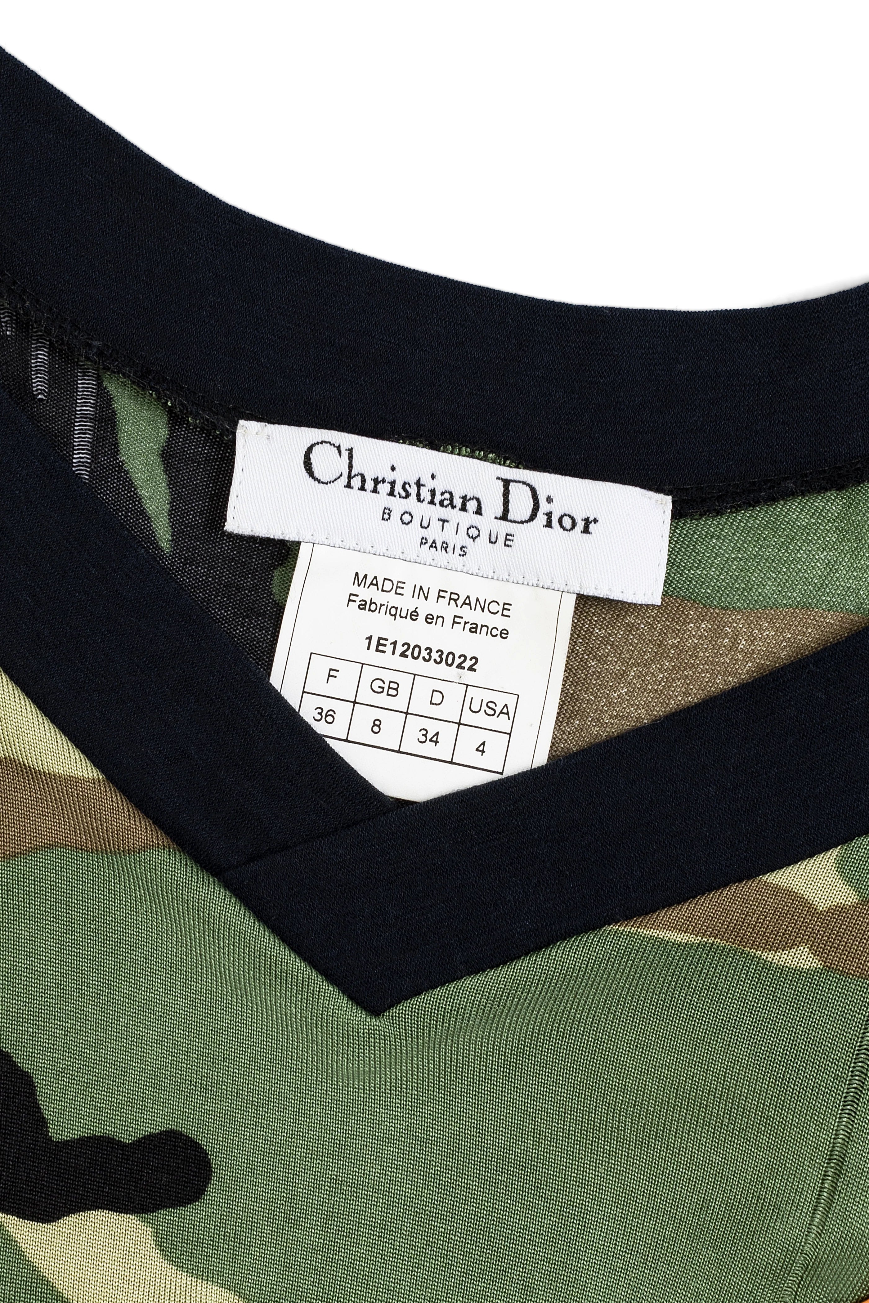 Christian Dior 'J'Adore Dior' Camouflage Silk Skirt